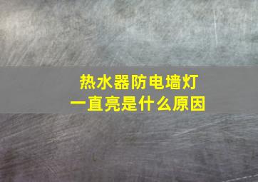 热水器防电墙灯一直亮是什么原因