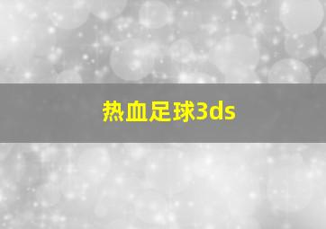 热血足球3ds