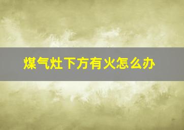 煤气灶下方有火怎么办