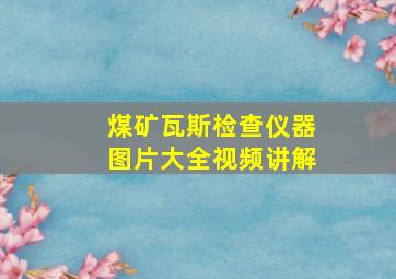 煤矿瓦斯检查仪器图片大全视频讲解