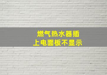 燃气热水器插上电面板不显示