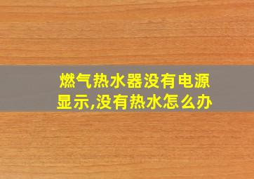 燃气热水器没有电源显示,没有热水怎么办