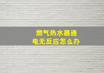 燃气热水器通电无反应怎么办