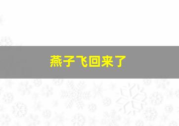 燕子飞回来了