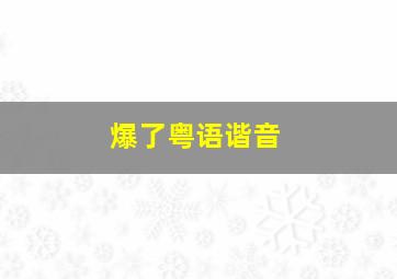 爆了粤语谐音