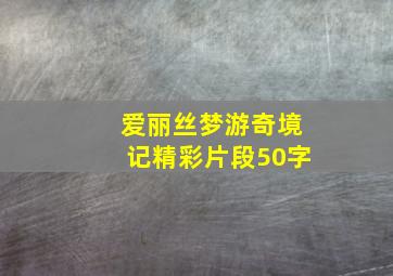 爱丽丝梦游奇境记精彩片段50字