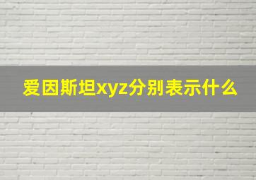 爱因斯坦xyz分别表示什么