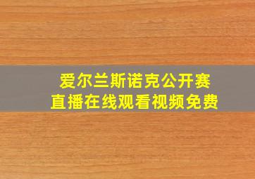 爱尔兰斯诺克公开赛直播在线观看视频免费