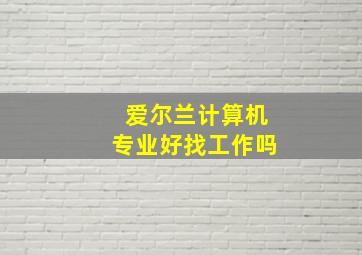 爱尔兰计算机专业好找工作吗