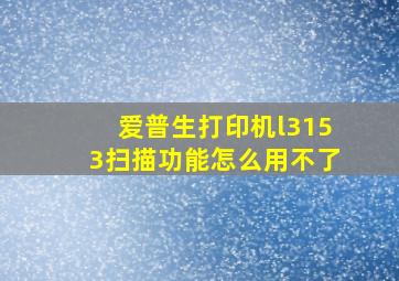 爱普生打印机l3153扫描功能怎么用不了