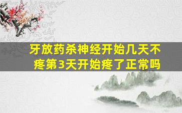 牙放药杀神经开始几天不疼第3天开始疼了正常吗