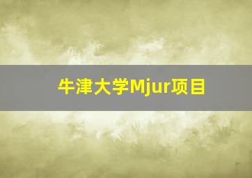 牛津大学Mjur项目