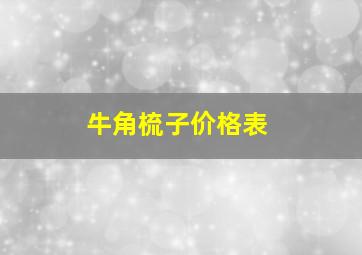 牛角梳子价格表