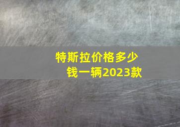 特斯拉价格多少钱一辆2023款