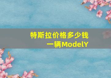 特斯拉价格多少钱一辆ModelY