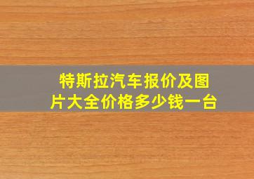 特斯拉汽车报价及图片大全价格多少钱一台