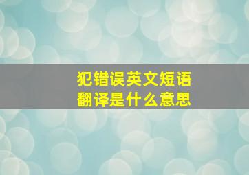 犯错误英文短语翻译是什么意思