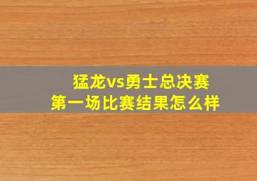 猛龙vs勇士总决赛第一场比赛结果怎么样