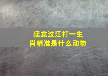 猛龙过江打一生肖精准是什么动物