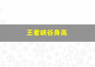 王者峡谷身高