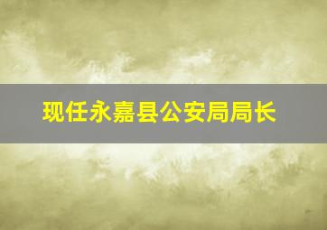 现任永嘉县公安局局长