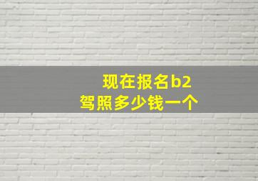 现在报名b2驾照多少钱一个