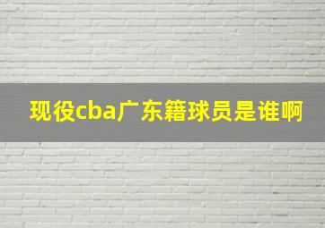 现役cba广东籍球员是谁啊