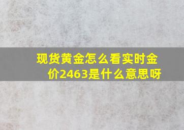 现货黄金怎么看实时金价2463是什么意思呀