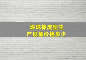 珍珠棉成型生产设备价格多少