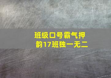 班级口号霸气押韵17班独一无二