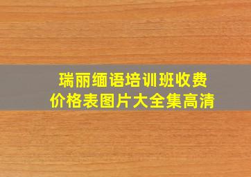 瑞丽缅语培训班收费价格表图片大全集高清