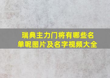 瑞典主力门将有哪些名单呢图片及名字视频大全