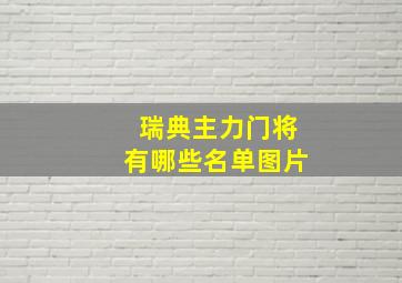 瑞典主力门将有哪些名单图片