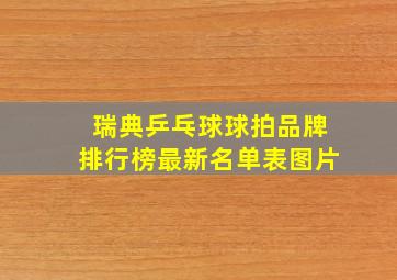 瑞典乒乓球球拍品牌排行榜最新名单表图片