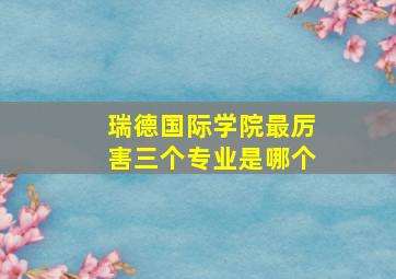 瑞德国际学院最厉害三个专业是哪个