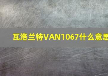 瓦洛兰特VAN1067什么意思