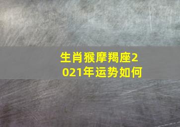 生肖猴摩羯座2021年运势如何