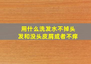 用什么洗发水不掉头发和没头皮屑或者不痒