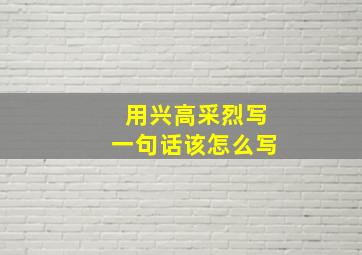 用兴高采烈写一句话该怎么写