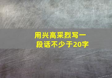 用兴高采烈写一段话不少于20字