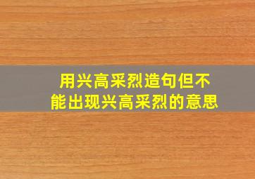 用兴高采烈造句但不能出现兴高采烈的意思