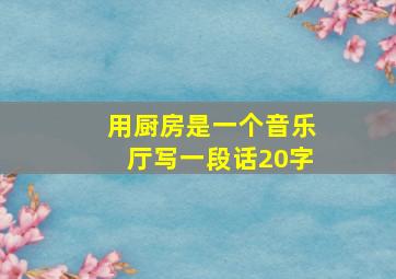 用厨房是一个音乐厅写一段话20字