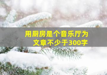 用厨房是个音乐厅为文章不少于300字