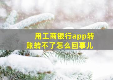 用工商银行app转账转不了怎么回事儿