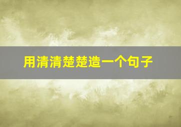 用清清楚楚造一个句子