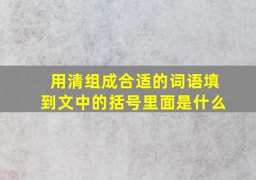 用清组成合适的词语填到文中的括号里面是什么