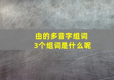 由的多音字组词3个组词是什么呢