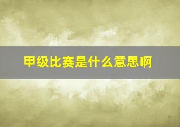 甲级比赛是什么意思啊