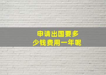 申请出国要多少钱费用一年呢