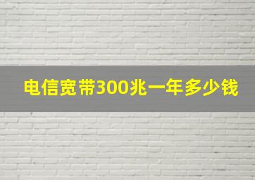 电信宽带300兆一年多少钱